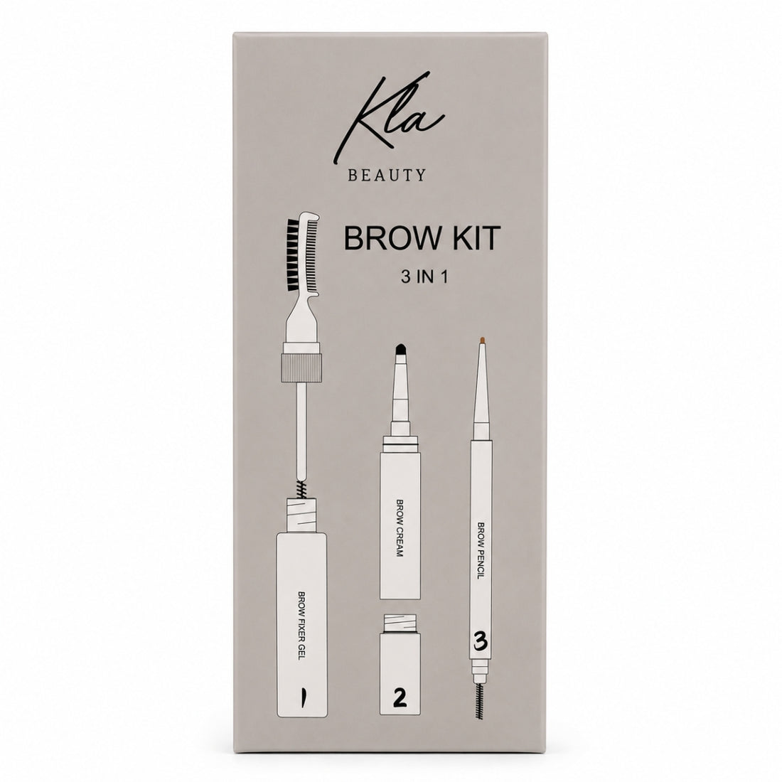 Eyebrows kit 3 in 1 ( Soft Brown )