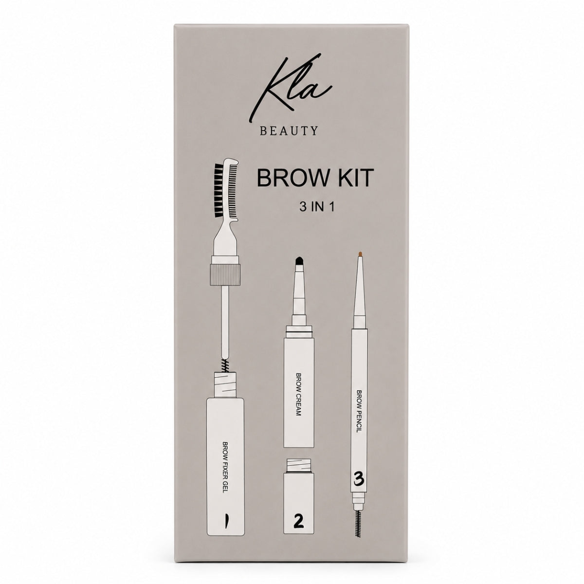 Eyebrows kit 3 in 1 ( Deep Brown )