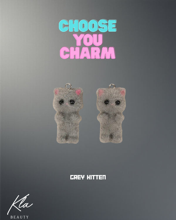 GREY KITTEN CHARM